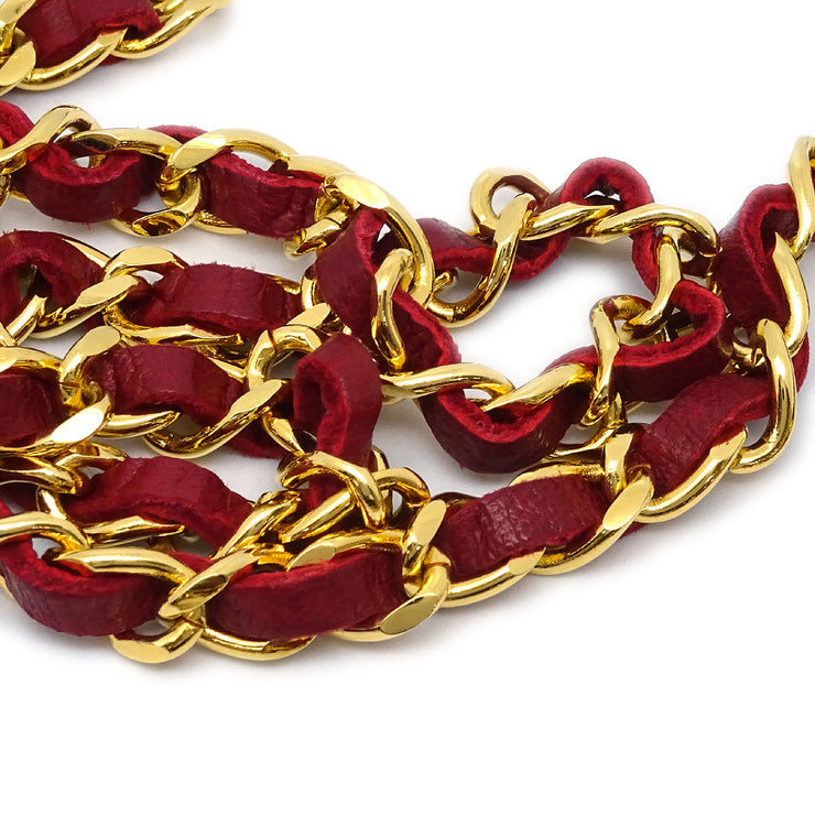 Chanel Medallion Chain Belt Red 1982 Small Good