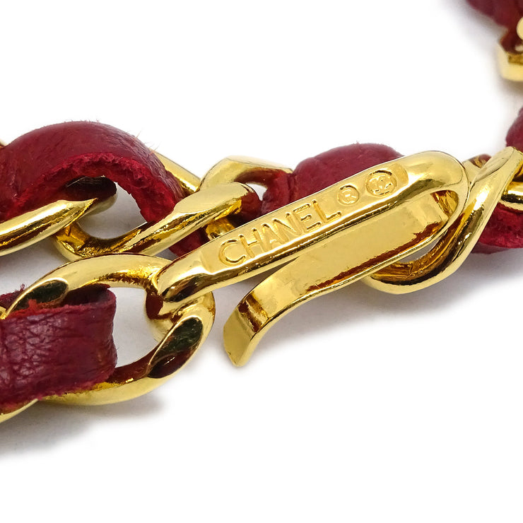 Chanel Medallion Chain Belt Red 1982 Small Good