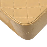 Chanel 1989-1991 Beige Lambskin Small Turnlock Full Flap Bag