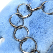Chanel 2001-2003 Blue Fur Chain Handbag