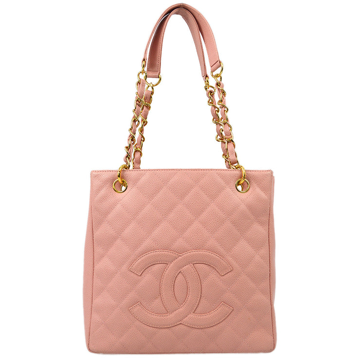 Chanel Pink Caviar Skin Petite Shopping Tote PST Tote Handbag