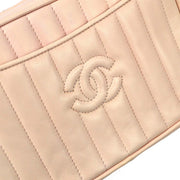 Chanel 1991-1994 Pink Lambskin Mini Vertical Pocket Camera Bag