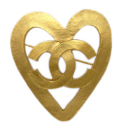 Chanel Heart Brooch Gold 95P