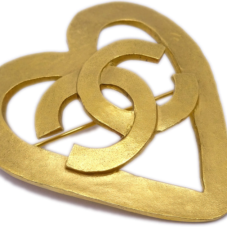 Chanel Heart Brooch Gold 95P