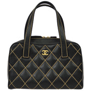 Chanel 2003-2004 Black Calfskin Wild Stitch Handbag