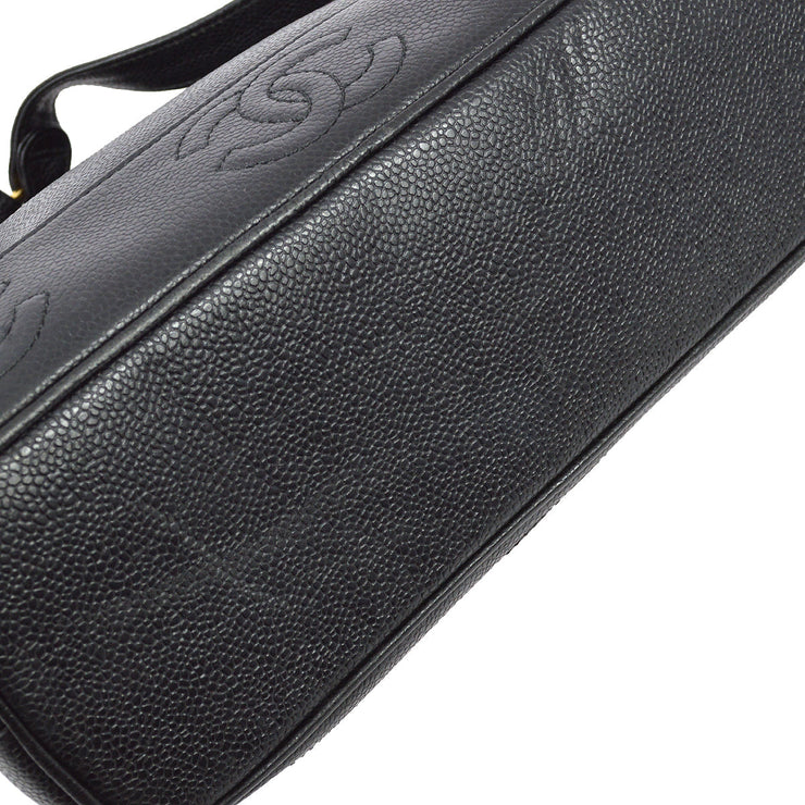 Chanel 1996-1997 Black Caviar Skin Triple CC Backpack