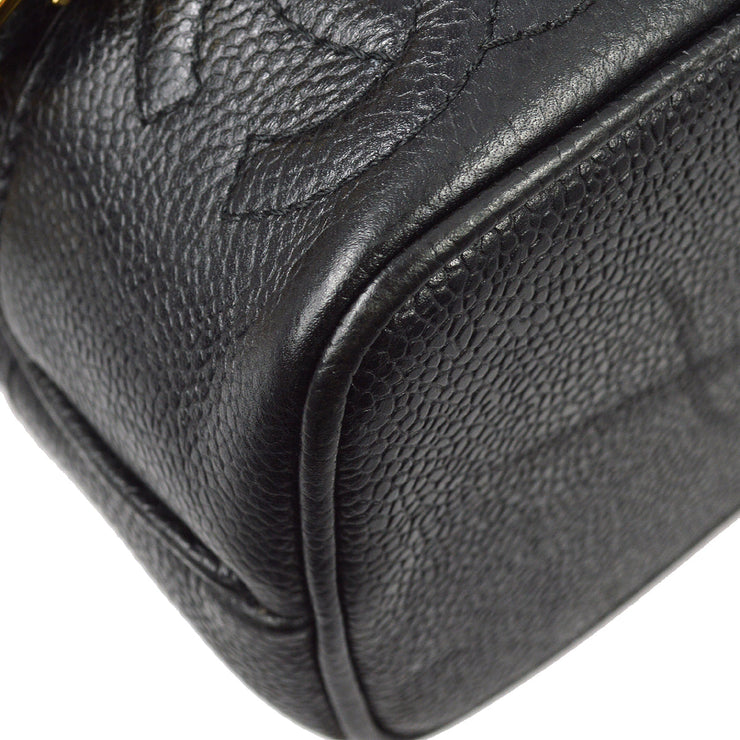 Chanel 1996-1997 Black Caviar Skin Triple CC Backpack