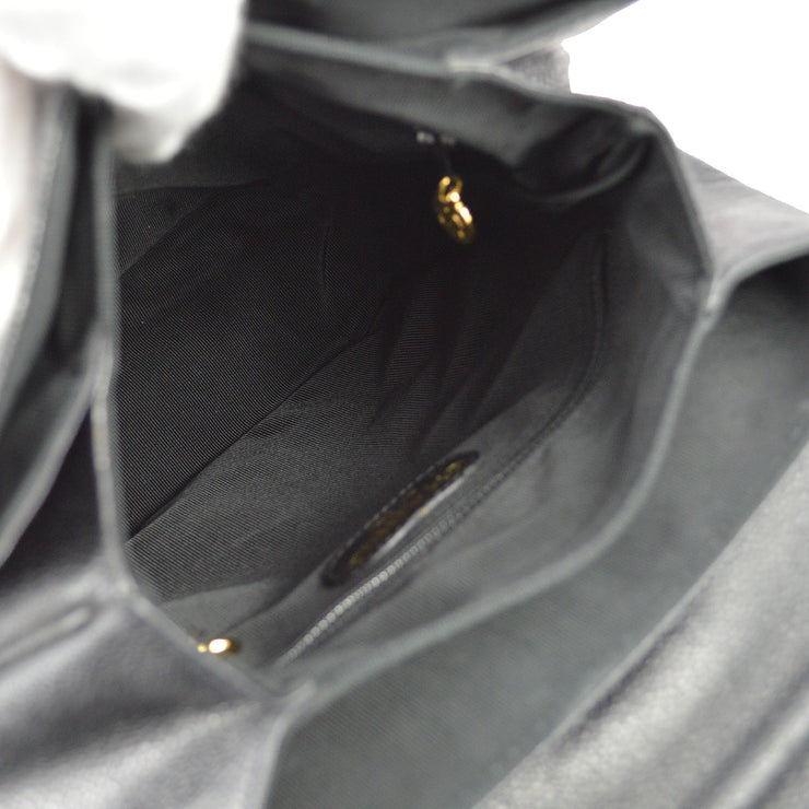 Chanel 1996-1997 Black Caviar Skin Triple CC Backpack – AMORE