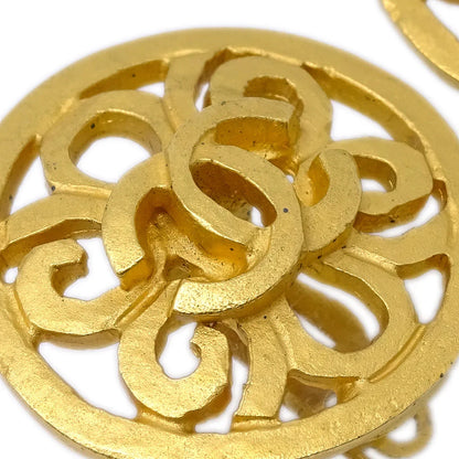 Chanel Button Earrings Gold Clip-On 95P