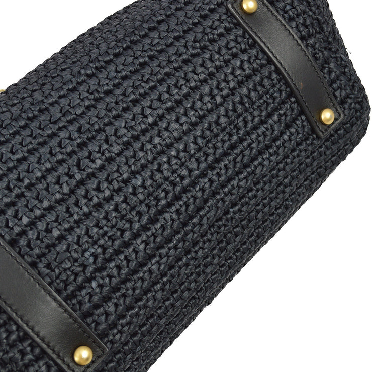Chanel Black Straw Chain Tote Handbag – AMORE Vintage Tokyo