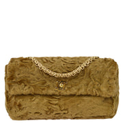 Chanel 2000-2001 Astrakhan Fur Medium Straight Flap Bag