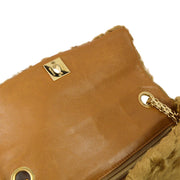 Chanel 2000-2001 Astrakhan Fur Medium Straight Flap Bag