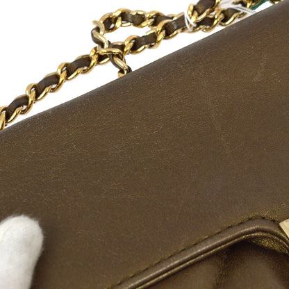 Chanel 2004-2005 Bronze Lambskin Mademoiselle Lock Shoulder Bag