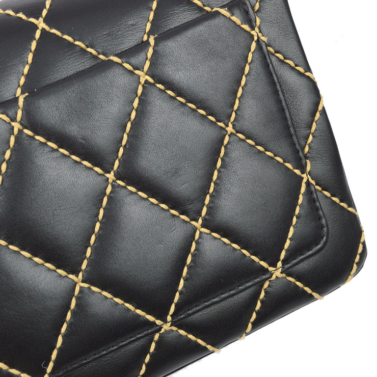 Chanel 2005-2006 Black Calfskin Medium Wild Stitch Straight Flap Bag –  AMORE Vintage Tokyo