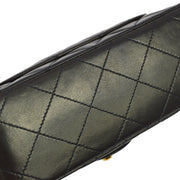 Chanel 1994-1996 Black Lambskin Mini Classic Square Flap Bag 17