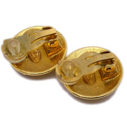 Chanel Button Earrings Clip-On Gold 97P