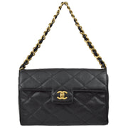 Chanel 2000-2001 Black Caviar Chain Handbag