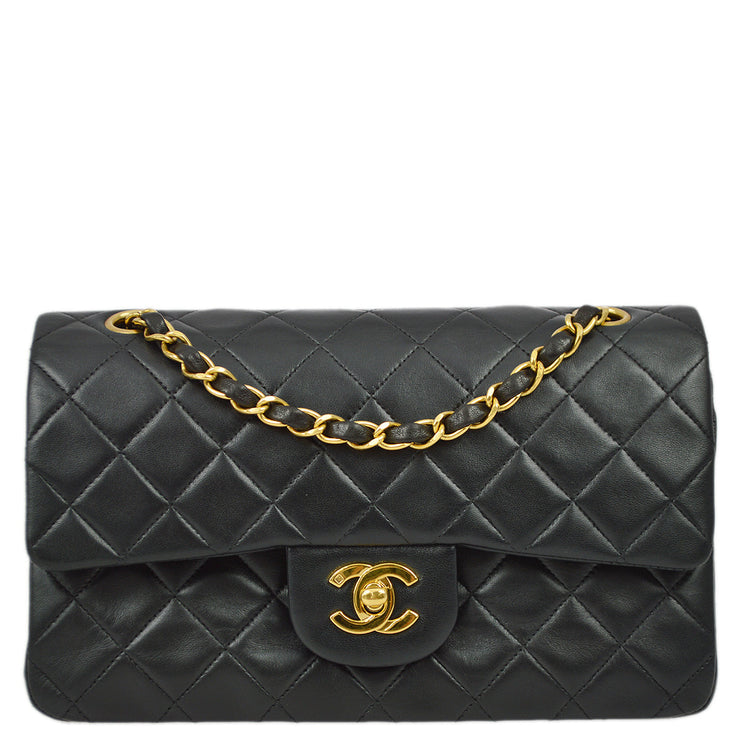 Chanel Black Lambskin Small Classic Double Flap Shoulder Bag – AMORE  Vintage Tokyo