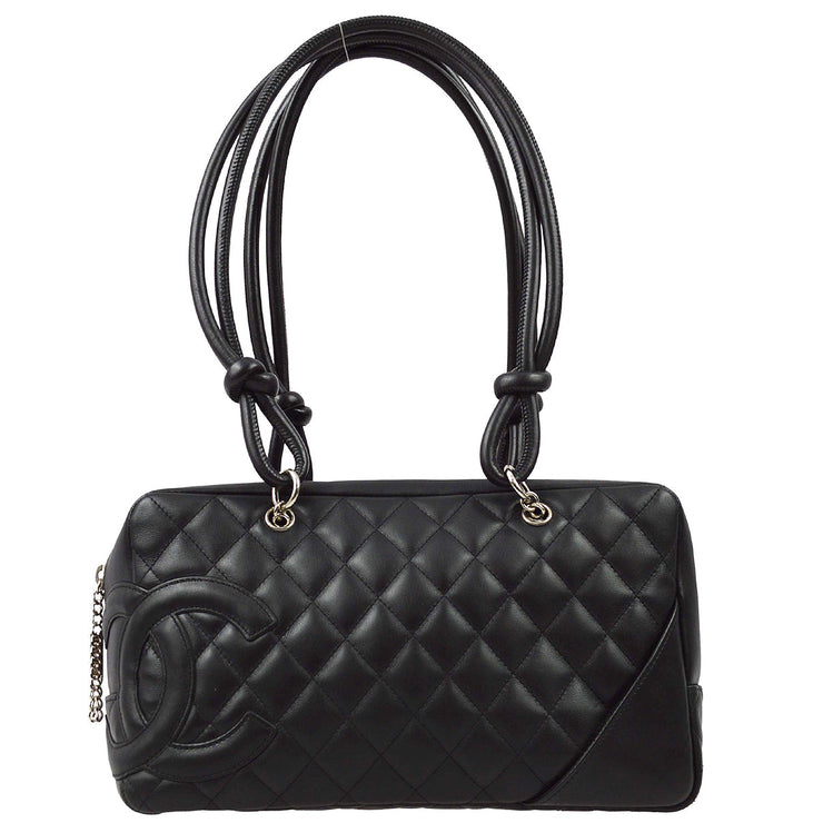 Chanel White And Black Quilted Aged Lambskin Small Hula Bag