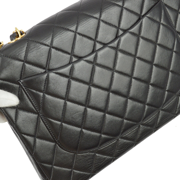 Chanel 1994-1996 Black Lambskin Jumbo Classic Flap Bag