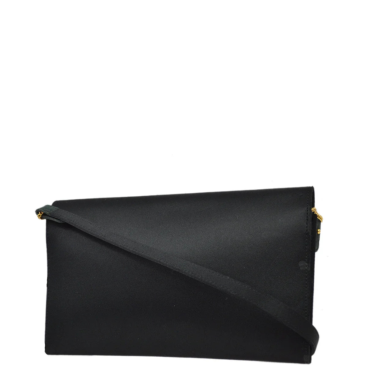 Hermes 1983 Black Satin 2way Clutch Shoulder Bag