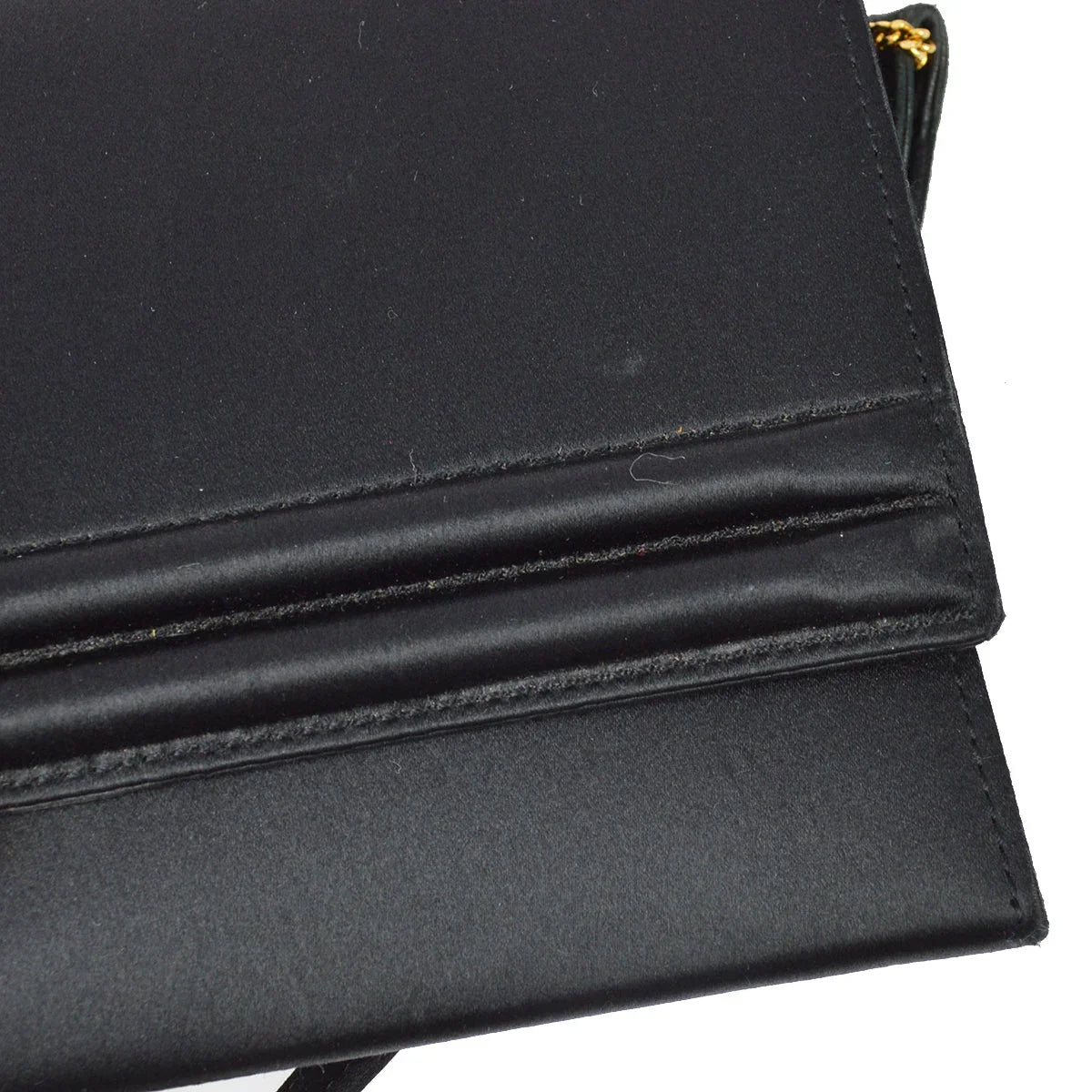 Hermes 1983 Black Satin 2way Clutch Shoulder Bag