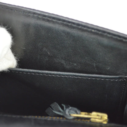 Hermes 1983 Black Satin 2way Clutch Shoulder Bag