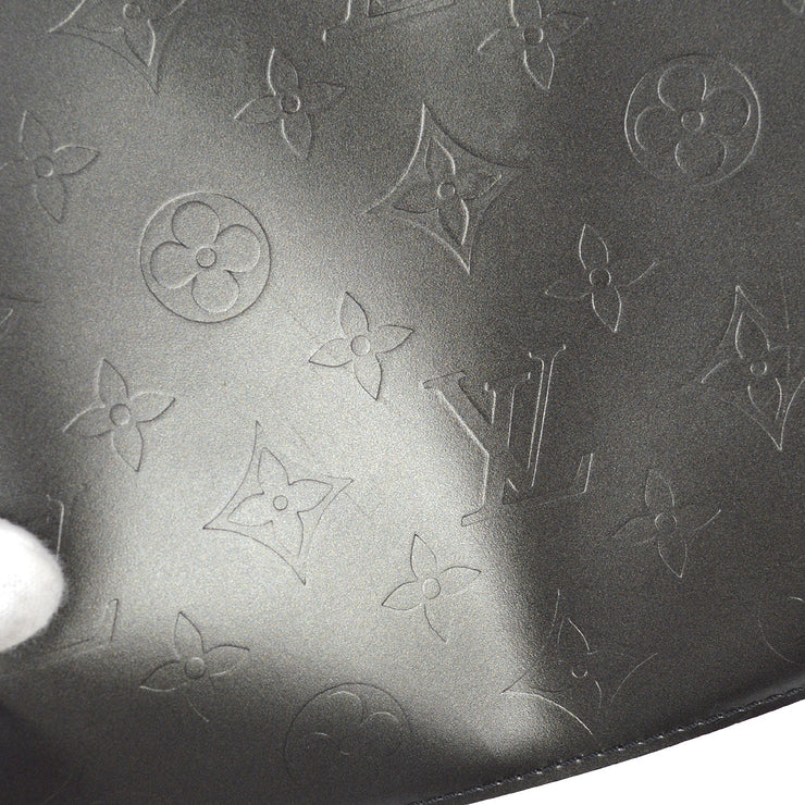 Louis Vuitton Metallic Black Monogram Embossed Leather Mat Fowler