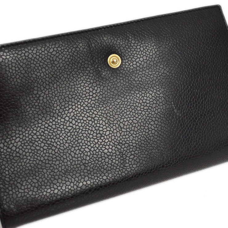 Chanel Black Caviar Long Wallet – AMORE Vintage Tokyo