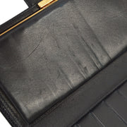 Chanel 1997-1999 Black Caviar Timeless Long Wallet