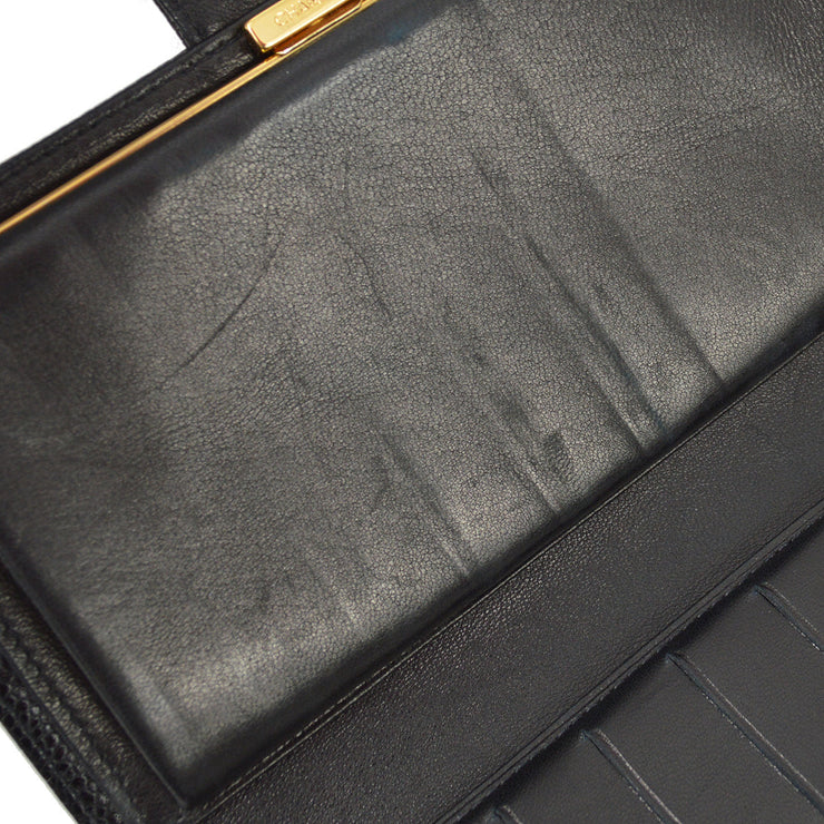 Chanel 1997-1999 Black Caviar Timeless Long Wallet