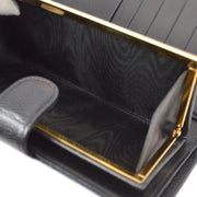 Chanel 1997-1999 Black Caviar Timeless Long Wallet