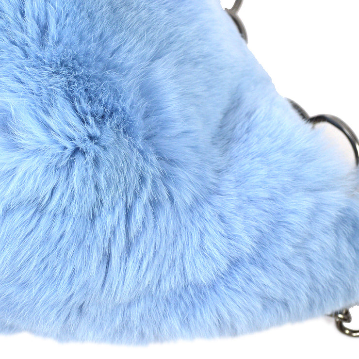chanel blue fur bag