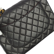 Chanel 1996-1997 Black Lambskin Jumbo Classic Flap Bag