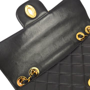 Chanel 1996-1997 Black Lambskin Jumbo Classic Flap Bag