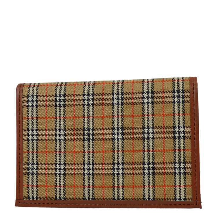 Burberry Beige House Check Card Holder Wallet