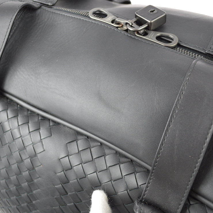 Bottega Veneta Black intrecciato Travel Handbag