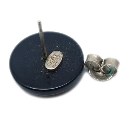 Chanel Button Pierced Earrings Rhinestone Black 00A