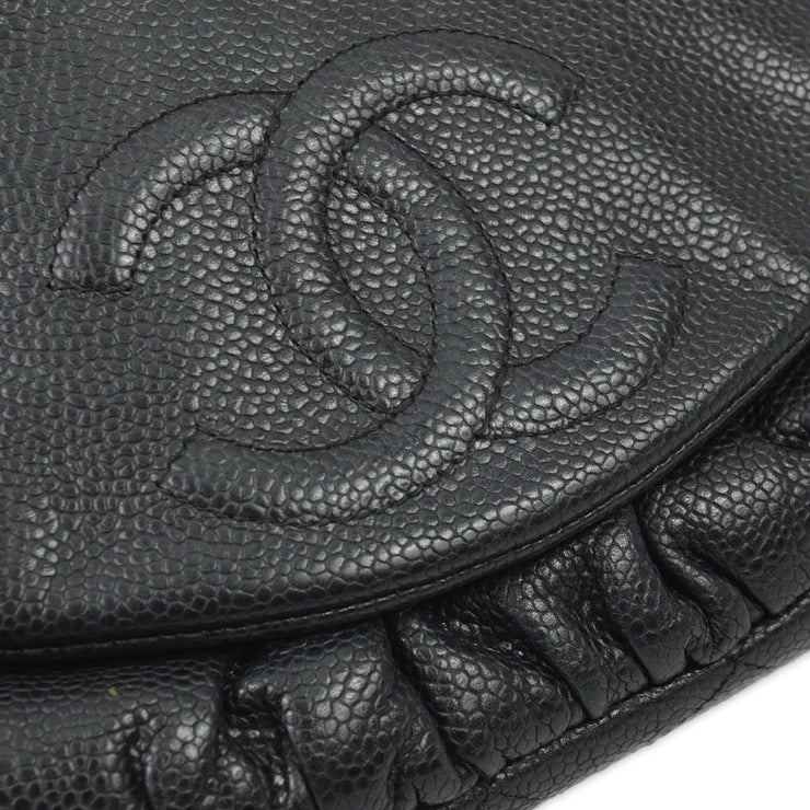 Chanel 2009-2010 Black Caviar WOC Chain Shoulder Wallet Bag