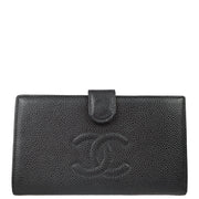 Chanel 2000-2001 Black Caviar Timeless Long Wallet