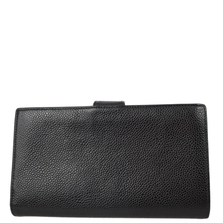 Chanel 2000-2001 Black Caviar Timeless Long Wallet