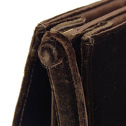 Chanel * Dark Brown Velvet Double Sided Turnlock Handbag