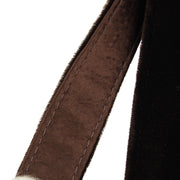 Chanel * Dark Brown Velvet Double Sided Turnlock Handbag