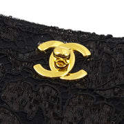 Chanel * 1997-1999 Black Satin Double Sided Turnlock Handbag