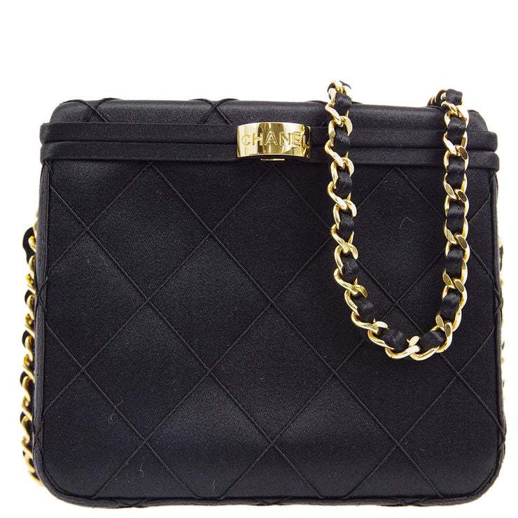 Chanel * Black Satin Shoulder Bag – AMORE Vintage Tokyo