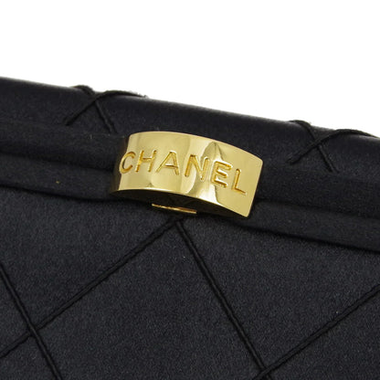 Chanel * 1997-1999 Black Satin Box Vanity Shoulder Bag