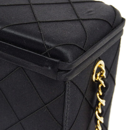 Chanel * 1997-1999 Black Satin Box Vanity Shoulder Bag