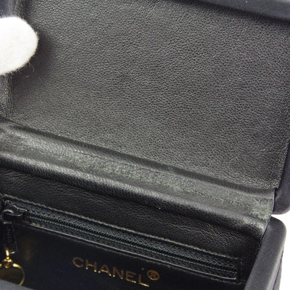 Chanel * 1997-1999 Black Satin Box Vanity Shoulder Bag