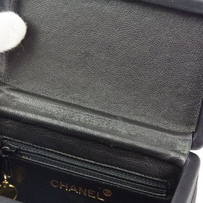 Chanel * 1997-1999 Black Satin Box Vanity Shoulder Bag