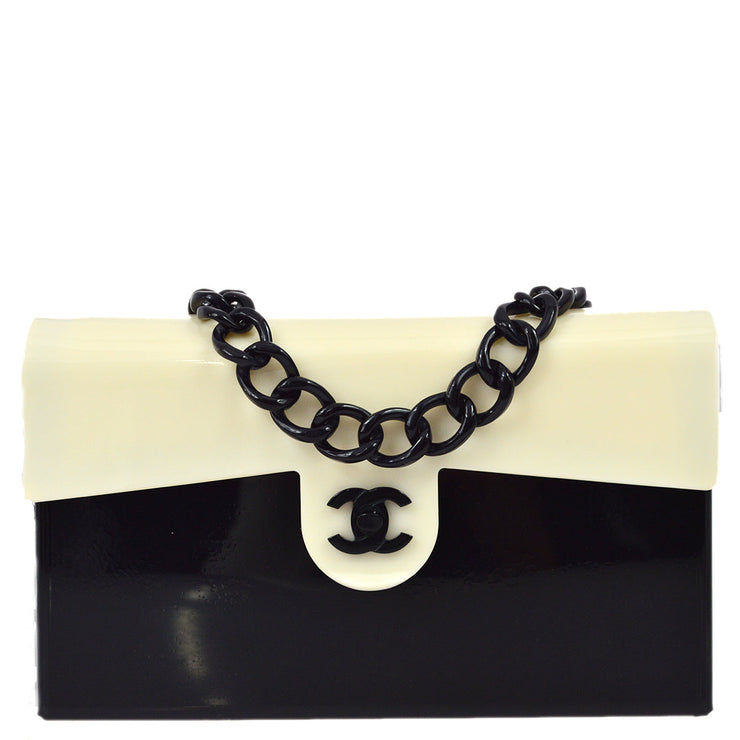 Chanel Goatskin Acrylic Beads & Ruthenium Metal Flap Bag Black - NOBLEMARS
